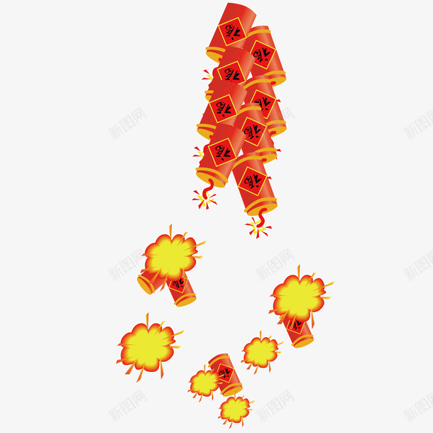 民族春节鞭炮矢量图ai免抠素材_新图网 https://ixintu.com 春节 民族 鞭炮 矢量图