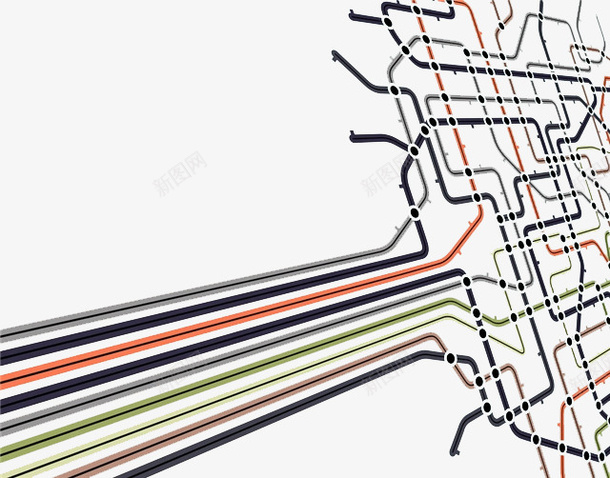 手绘斜着的地铁线png免抠素材_新图网 https://ixintu.com 交通工具 公共交通 地铁 地铁线 彩色地铁线 斜视图