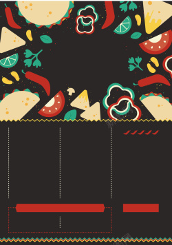 年夜饭菜单海报欧式可爱卡通风格餐饮海报菜单矢量背景高清图片