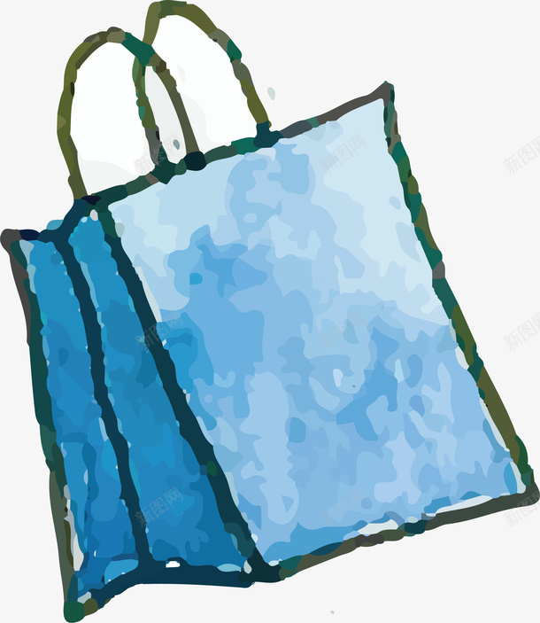 蓝色购物袋png免抠素材_新图网 https://ixintu.com 双十一 彩色底纹 扁平化 矢量图案 蓝色袋子 设计图