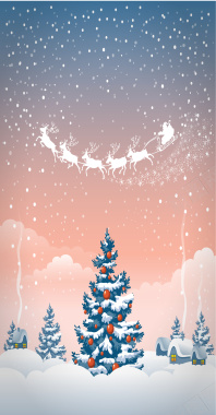 梦幻雪花麋鹿圣诞背景矢量图背景