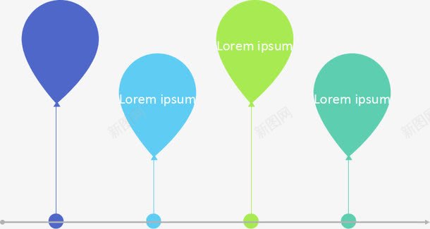 PPT历程png免抠素材_新图网 https://ixintu.com 历程 图表 气球 流程