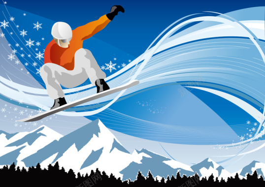 滑雪运动滑雪运动矢量背景背景
