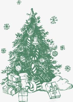 圣诞树素描手绘圣诞树高清图片