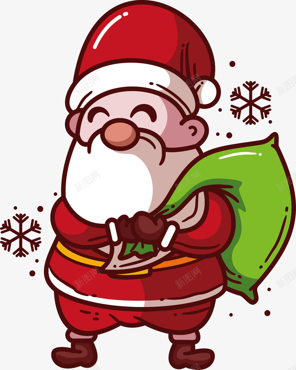 背着礼物袋的圣诞老人矢量图ai免抠素材_新图网 https://ixintu.com 圣诞老人 圣诞节 圣诞节快乐 矢量png 礼物袋 送礼物 矢量图