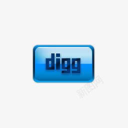 蓝色的Digg小按钮图标图标