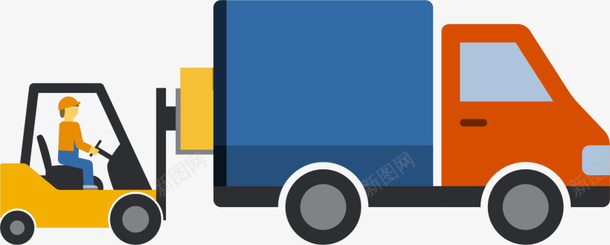 运输货物卸货的人png免抠素材_新图网 https://ixintu.com 卡车 卸货的人 卸货车 货车 运输货物 运输车