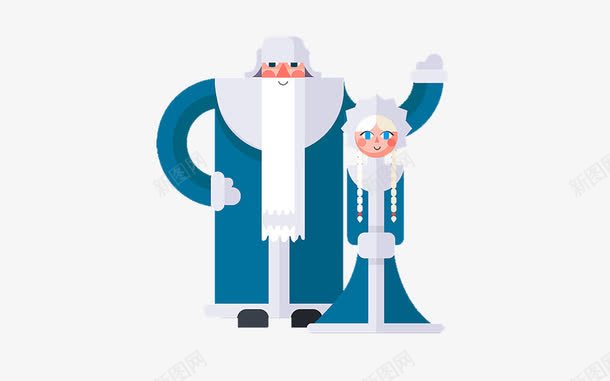 俄罗斯圣诞老人png免抠素材_新图网 https://ixintu.com 卡通 可爱 圣诞夫人 圣诞爷爷 蓝色