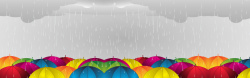 多彩雨伞下雨天背景矢量图高清图片