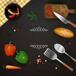 天然蔬菜黑色海报厨房蔬菜海报背景图矢量图高清图片