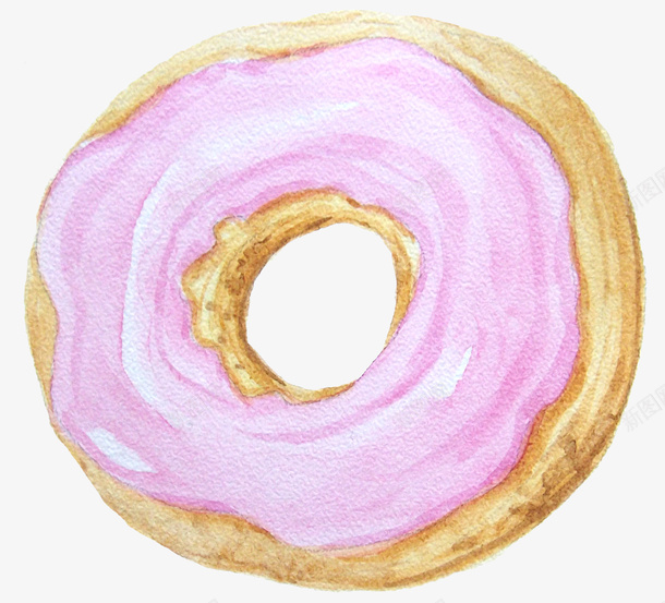 手绘甜甜圈png免抠素材_新图网 https://ixintu.com 手绘画 甜甜圈 矢量装饰 装饰 面包