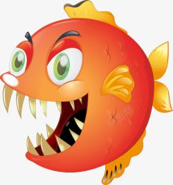 红色食人鱼卡通红色食人鲳高清图片