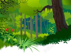 卡通原始森林矢量卡通原始森林背景高清图片