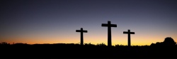 圣经海报日落时的十字架高清图片