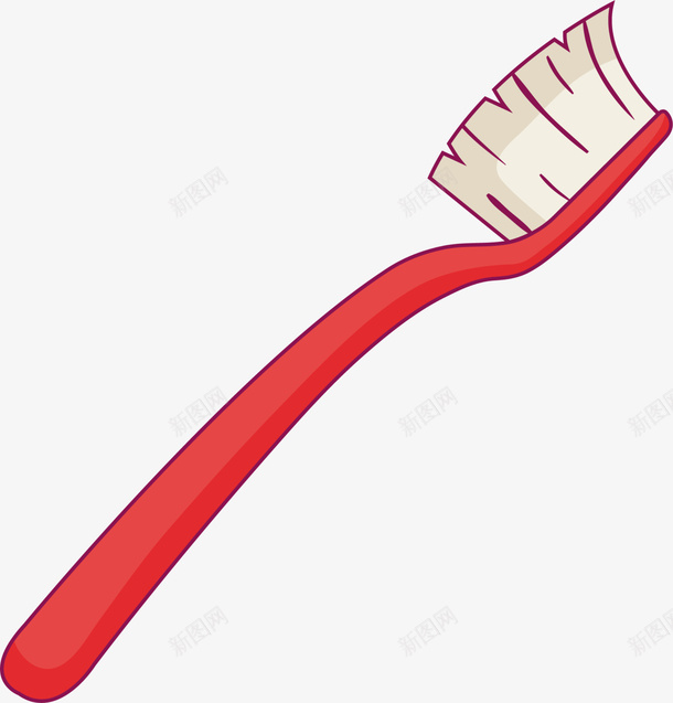 简约红色牙刷png免抠素材_新图网 https://ixintu.com 小清新牙刷 水彩 白色牙刷毛 简约牙刷 红色牙刷