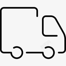 超薄的概述物流运输卡车超薄轮廓图标高清图片