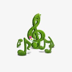 绿色创意音乐符号元素素材