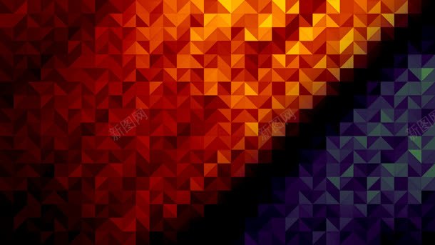 红紫色三角形立体海报png免抠素材_新图网 https://ixintu.com 三角形 海报 立体 紫色