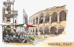 维罗纳素描意大利维罗纳高清图片