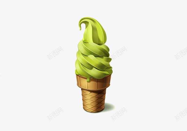 芥末冰淇淋png免抠素材_新图网 https://ixintu.com 冰淇淋 绿色 芥末 食物