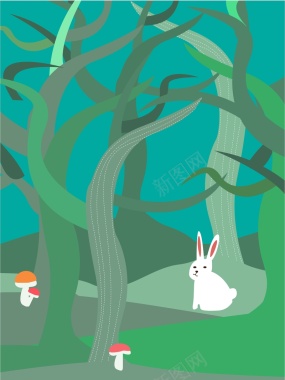 手绘森林环保公益海报背景模板矢量图背景