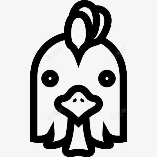公鸡头正面与嵴轮廓图标png_新图网 https://ixintu.com 公鸡 动物 动物面前 头 脸 顶 额 鸟