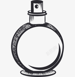 圆形香水瓶手绘香水瓶图标高清图片