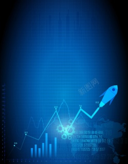 质感火箭矢量商业金融线性发展背景高清图片