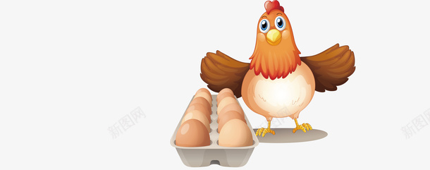 卡通母鸡和新鲜实物鸡蛋矢量图ai免抠素材_新图网 https://ixintu.com 健康 卡通母鸡 实物 新鲜鸡蛋 母鸡 营养 高蛋白 鸡生蛋 鸡蛋 矢量图