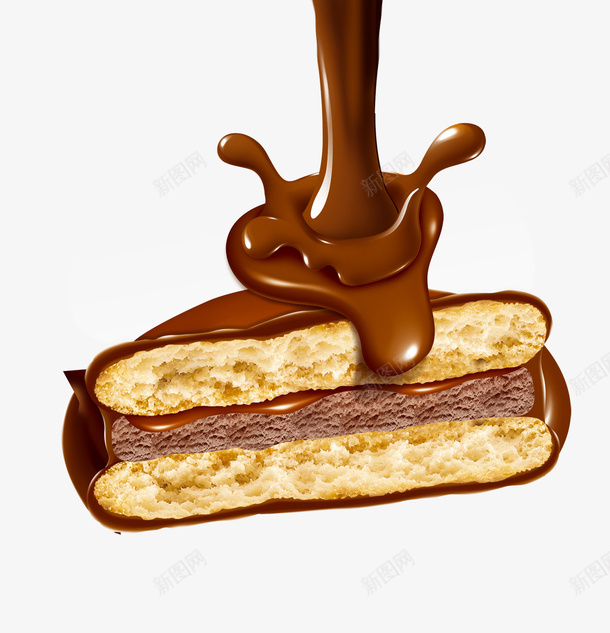 夹心巧克力面包psd免抠素材_新图网 https://ixintu.com 夹心 巧克力 美味 面包
