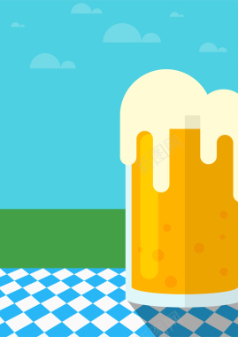 野餐啤酒海报矢量图背景
