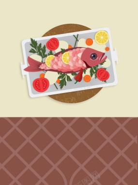 美食鱼料理日本美食矢量背景背景