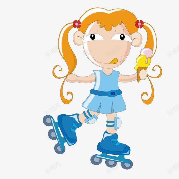 穿轮滑鞋的女孩png免抠素材_新图网 https://ixintu.com 卡通 女孩 轮滑 轮滑鞋