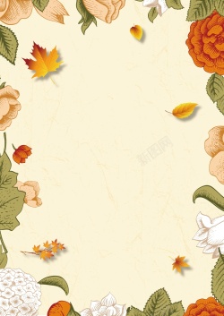 秋冬上新慧矢量黄色花卉秋季上新背景高清图片