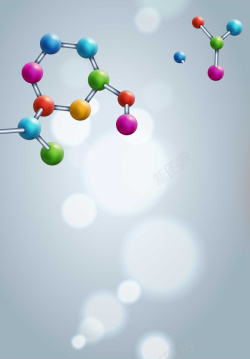 分子组合球体分子结构光斑矢量背景高清图片