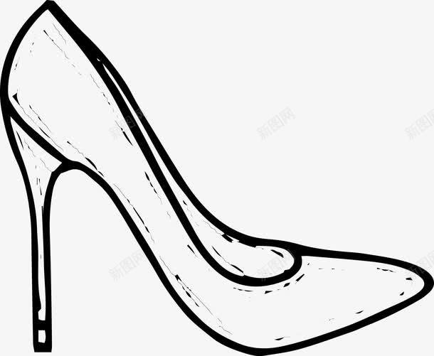 高跟鞋素描图png免抠素材_新图网 https://ixintu.com 女鞋 手绘鞋 鞋 鞋子 鞋子侧面 鞋子素描 鞋矢量图 黑色 黑色鞋子