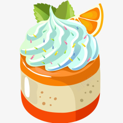 香橙味冰淇淋插画素材