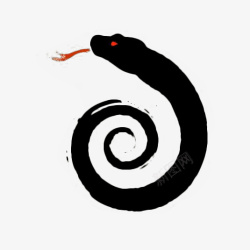 吐信字的蛇黑色吐信子的水墨蛇图标高清图片