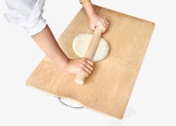 擀面团厨师擀面饼高清图片
