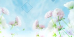 梦幻背景下的草地图片蓝天下的梦幻粉色花朵高清图片