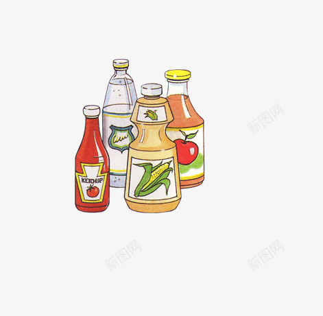 做饭调料瓶png免抠素材_新图网 https://ixintu.com 做饭 健康 搭配 调料 食物