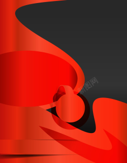 宣传波浪素材红黑几何动感商务封面背景矢量图高清图片