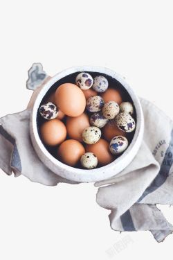 鸡蛋鹌鹑蛋陶瓷碗桌布素材