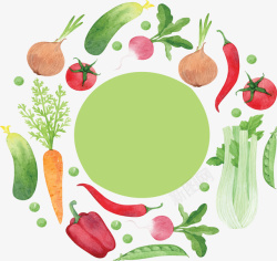 绿色营养健康蔬菜矢量图素材