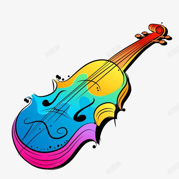 彩色小提琴png免抠素材_新图网 https://ixintu.com 乐器 大提琴 彩色小提琴