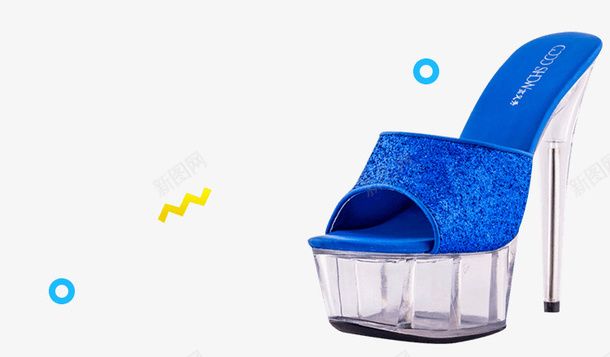创意合成蓝色质感女鞋png免抠素材_新图网 https://ixintu.com 创意 合成 蓝色 质感
