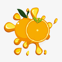 水果橙子卡通边框装饰矢量图素材