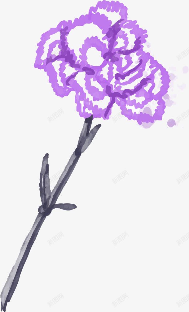 紫色丝网花png免抠素材_新图网 https://ixintu.com 丝网花 假花 紫色 花朵 花瓣 装饰品
