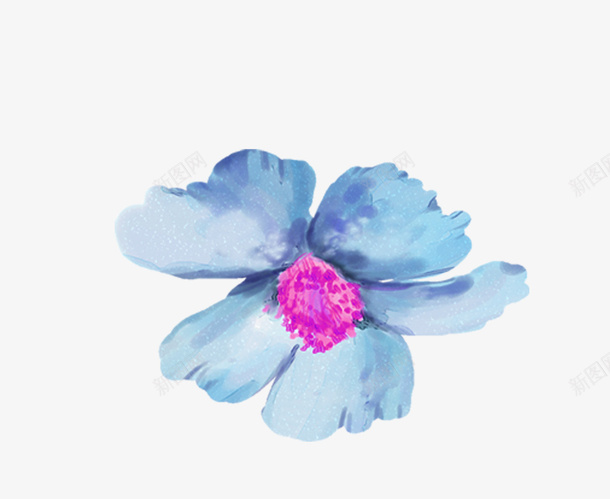 蓝色水彩花卉png免抠素材_新图网 https://ixintu.com 手绘 水彩 花卉 蓝色 装饰素材