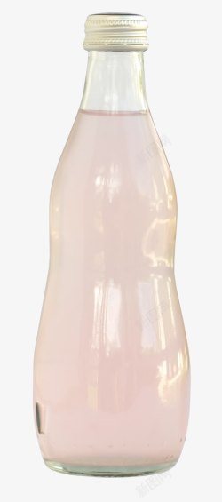 封闭瓶子粉色液体透明瓶子高清图片